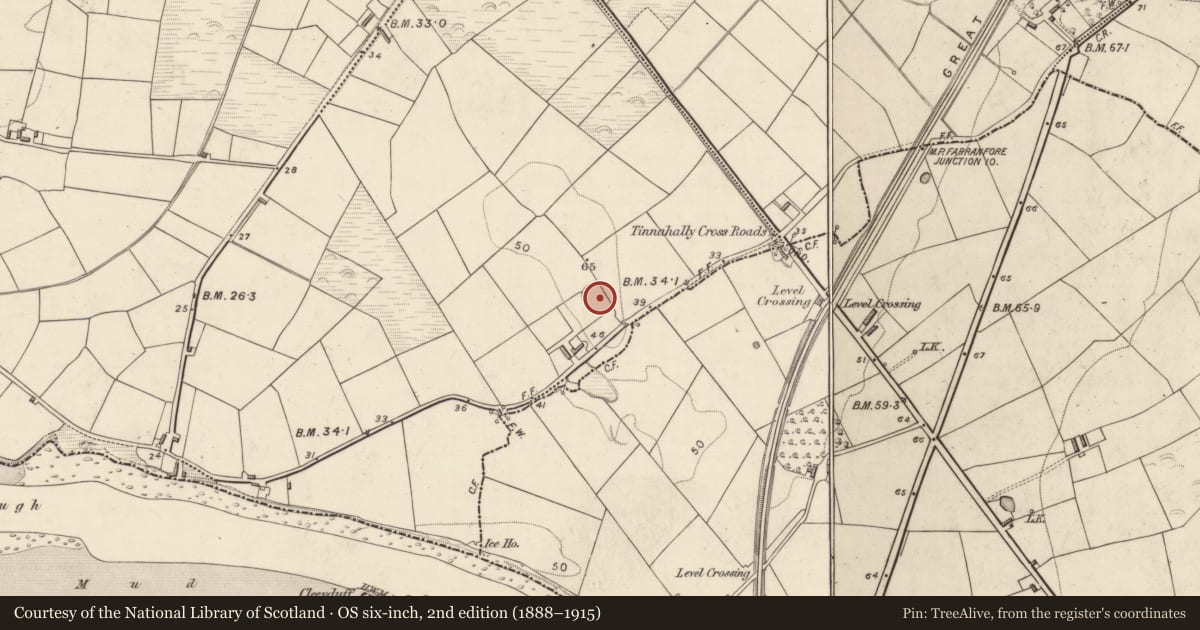 Ordnance Survey six-inch map, 2nd edition (1888–1915) covering the location of Enclosure, Callanafersy West, County Kerry, with a pin at the register's coordinates