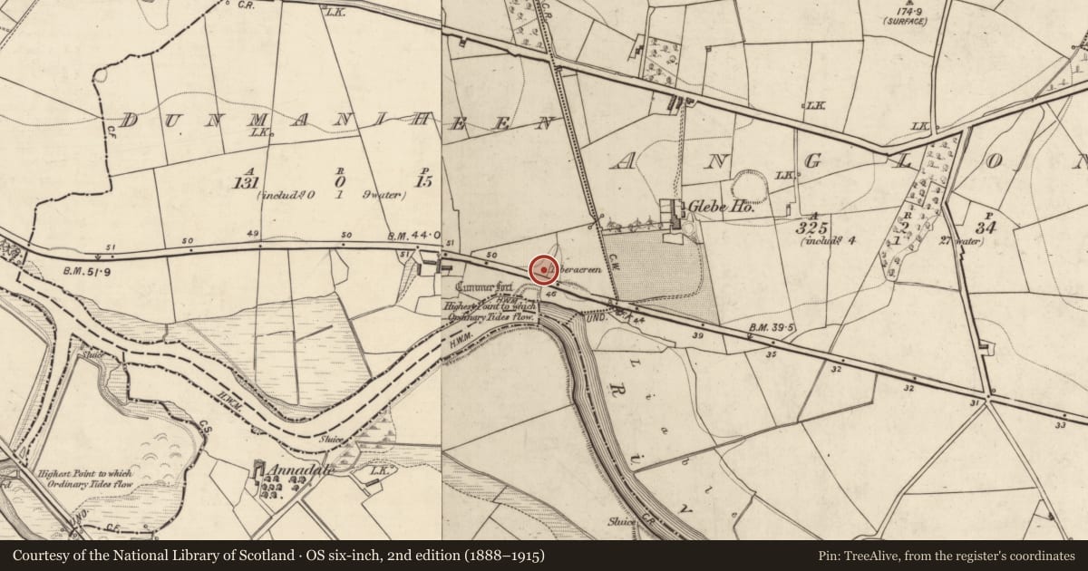 Ordnance Survey six-inch map, 2nd edition (1888–1915) covering the location of Well, Dunmaniheen, County Kerry, with a pin at the register's coordinates