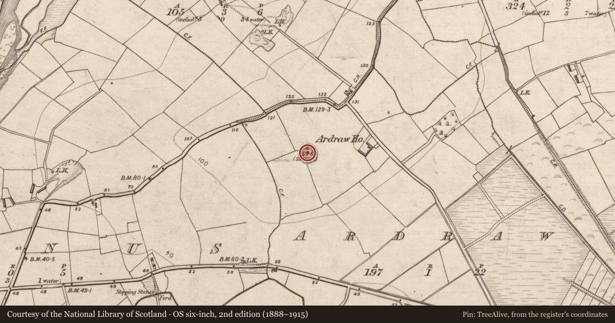 Ordnance Survey six-inch map, 2nd edition (1888–1915) covering the location of Ringfort - rath, Ardraw, County Kerry, with a pin at the register's coordinates