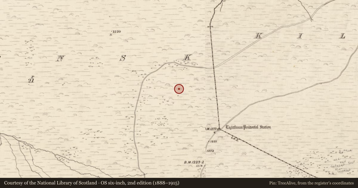 Ordnance Survey six-inch map, 2nd edition (1888–1915) covering the location of Cairn - unclassified, Gleensk, County Kerry, with a pin at the register's coordinates