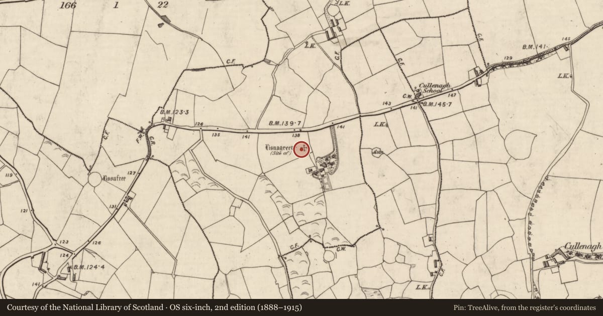 Ordnance Survey six-inch map, 2nd edition (1888–1915) covering the location of Ringfort - rath, Cappaganneen, County Kerry, with a pin at the register's coordinates