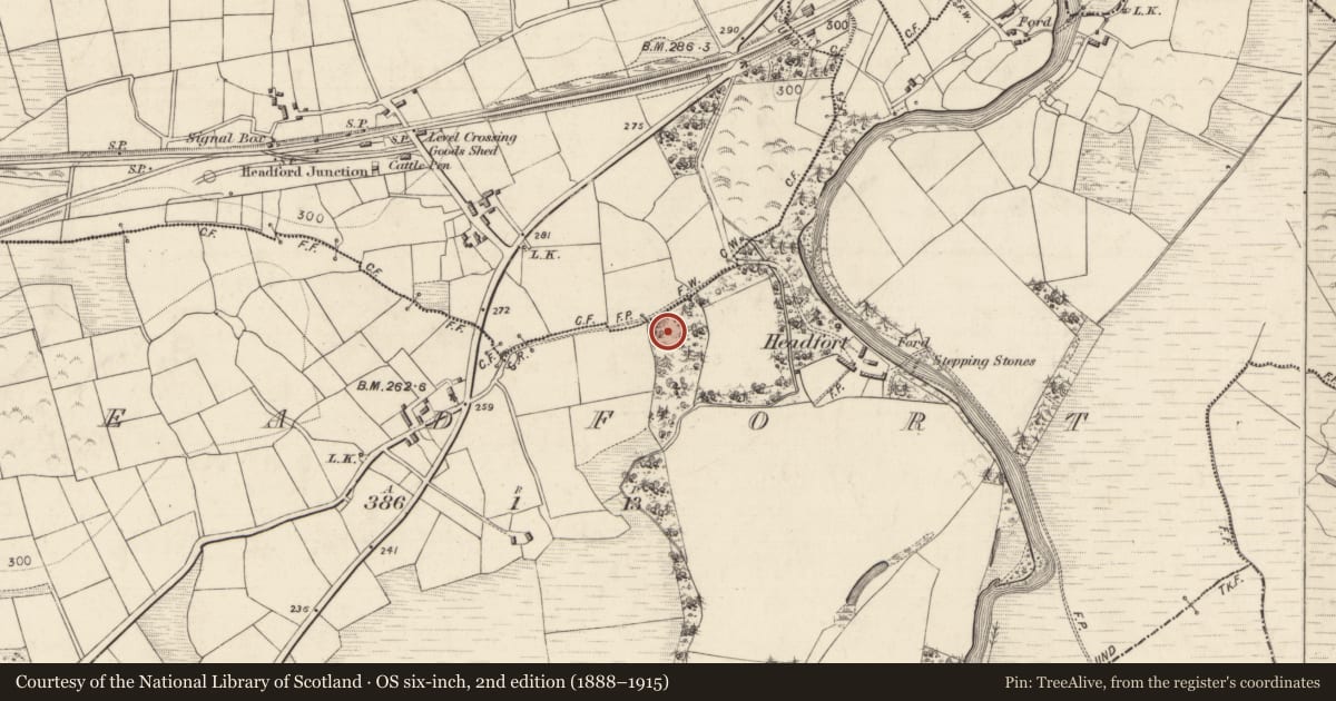 Ordnance Survey six-inch map, 2nd edition (1888–1915) covering the location of Ringfort - rath, Headfort, County Kerry, with a pin at the register's coordinates