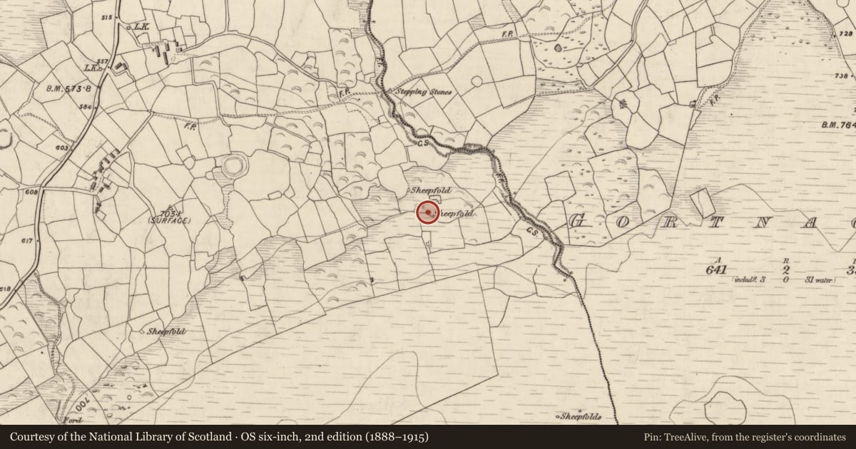 Ordnance Survey six-inch map, 2nd edition (1888–1915) covering the location of House - 18th/19th century, Gortderrig, County Kerry, with a pin at the register's coordinates