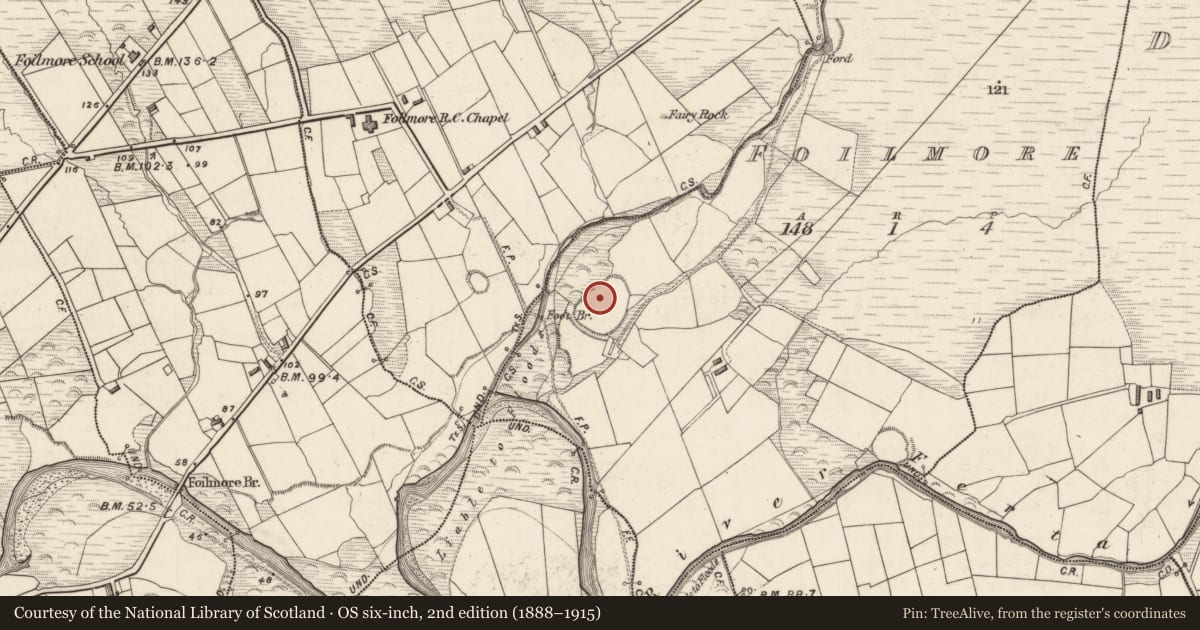 Ordnance Survey six-inch map, 2nd edition (1888–1915) covering the location of Ringfort - rath, Foilmore, County Kerry, with a pin at the register's coordinates