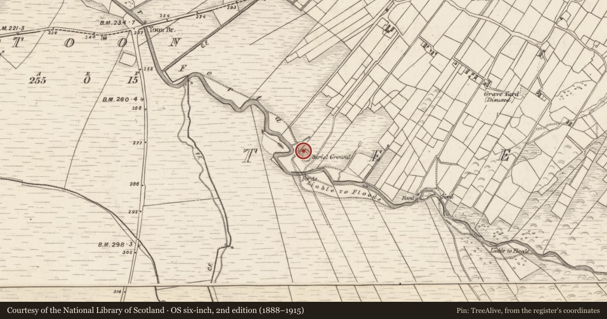 Ordnance Survey six-inch map, 2nd edition (1888–1915) covering the location of Hut site, Teeromoyle, County Kerry, with a pin at the register's coordinates