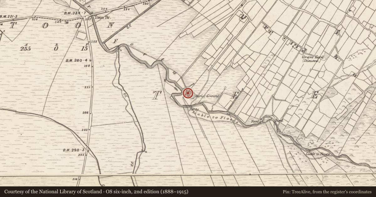 Ordnance Survey six-inch map, 2nd edition (1888–1915) covering the location of Hut site, Teeromoyle, County Kerry, with a pin at the register's coordinates