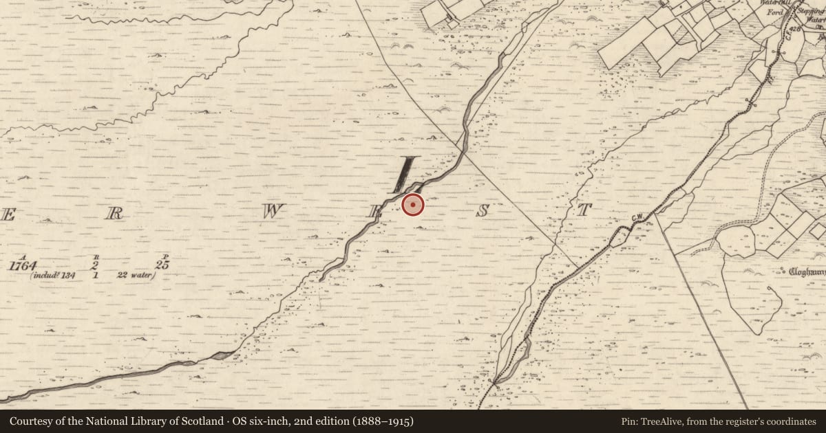 Ordnance Survey six-inch map, 2nd edition (1888–1915) covering the location of Rock art, Letter West, County Kerry, with a pin at the register's coordinates