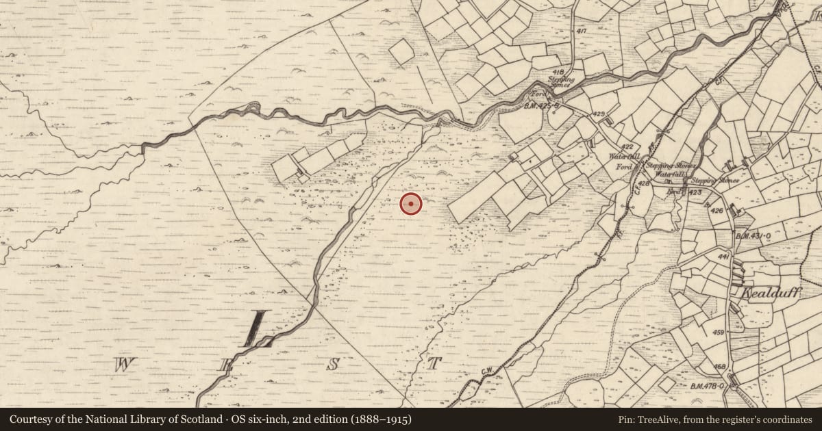 Ordnance Survey six-inch map, 2nd edition (1888–1915) covering the location of Rock art, Letter West, County Kerry, with a pin at the register's coordinates