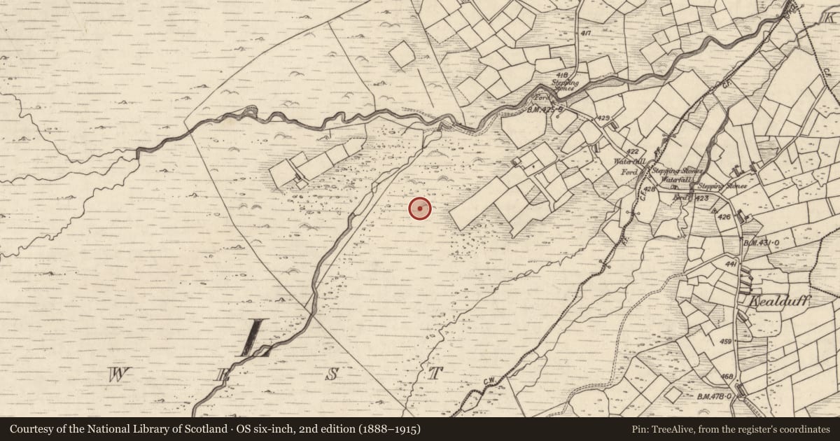 Ordnance Survey six-inch map, 2nd edition (1888–1915) covering the location of Rock art, Letter West, County Kerry, with a pin at the register's coordinates