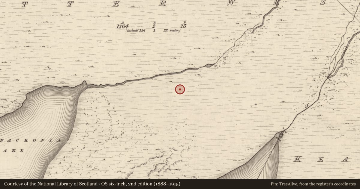 Ordnance Survey six-inch map, 2nd edition (1888–1915) covering the location of Hut site, Letter West, County Kerry, with a pin at the register's coordinates