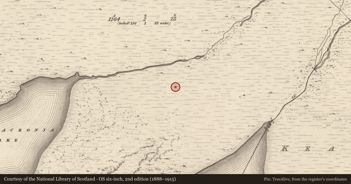 Ordnance Survey six-inch map, 2nd edition (1888–1915) covering the location of Hut site, Letter West, County Kerry, with a pin at the register's coordinates