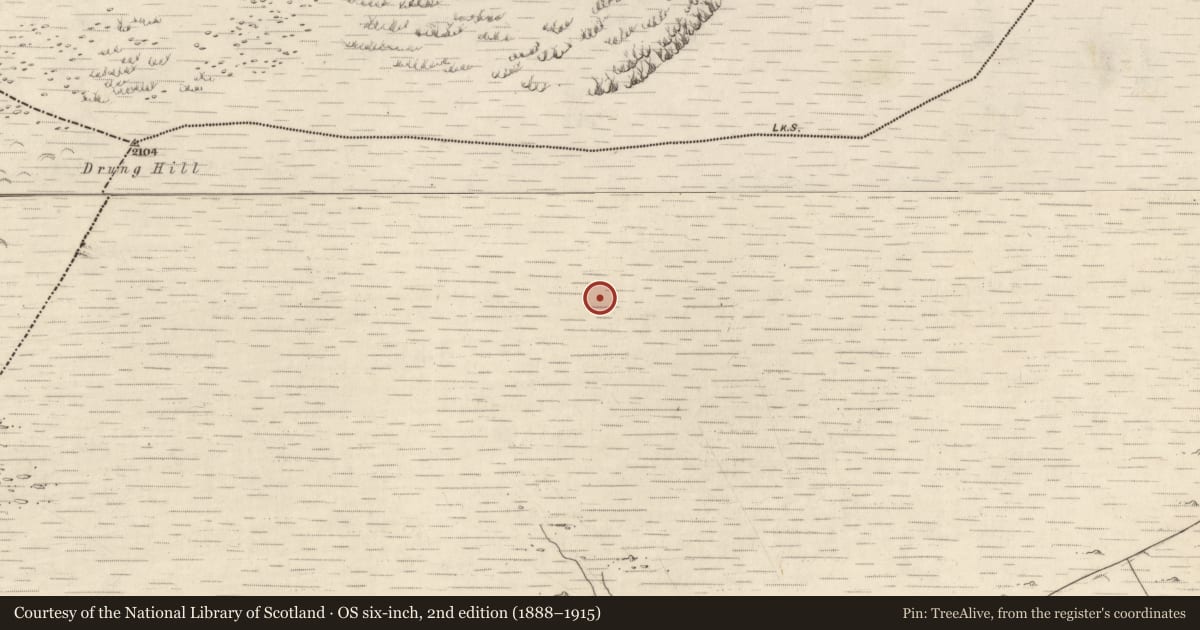 Ordnance Survey six-inch map, 2nd edition (1888–1915) covering the location of Hut site, Letter West, County Kerry, with a pin at the register's coordinates