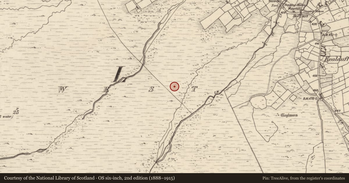 Ordnance Survey six-inch map, 2nd edition (1888–1915) covering the location of Rock art, Letter West, County Kerry, with a pin at the register's coordinates