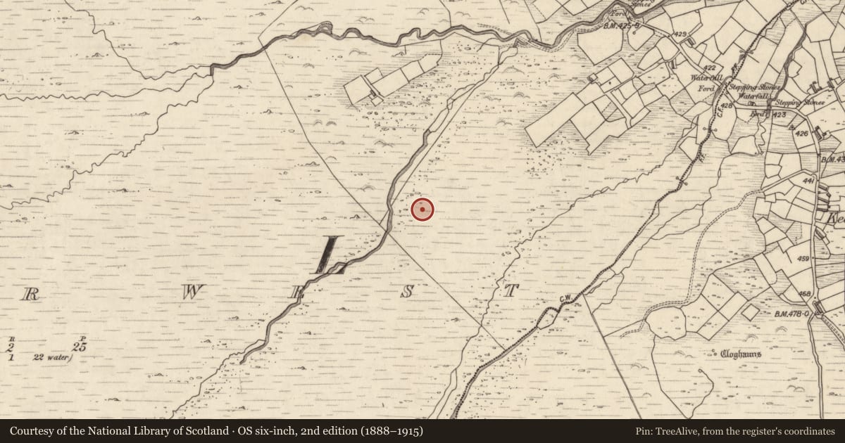 Ordnance Survey six-inch map, 2nd edition (1888–1915) covering the location of Rock art, Letter West, County Kerry, with a pin at the register's coordinates