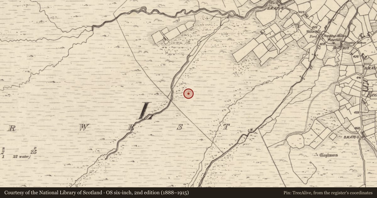 Ordnance Survey six-inch map, 2nd edition (1888–1915) covering the location of Rock art, Letter West, County Kerry, with a pin at the register's coordinates