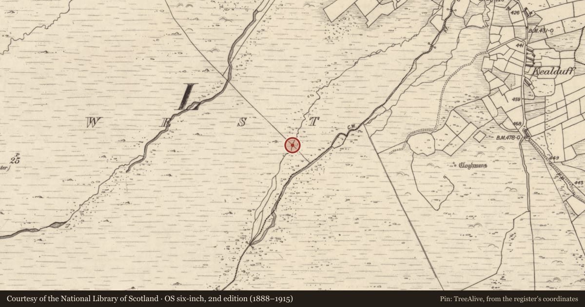 Ordnance Survey six-inch map, 2nd edition (1888–1915) covering the location of Rock art, Letter West, County Kerry, with a pin at the register's coordinates