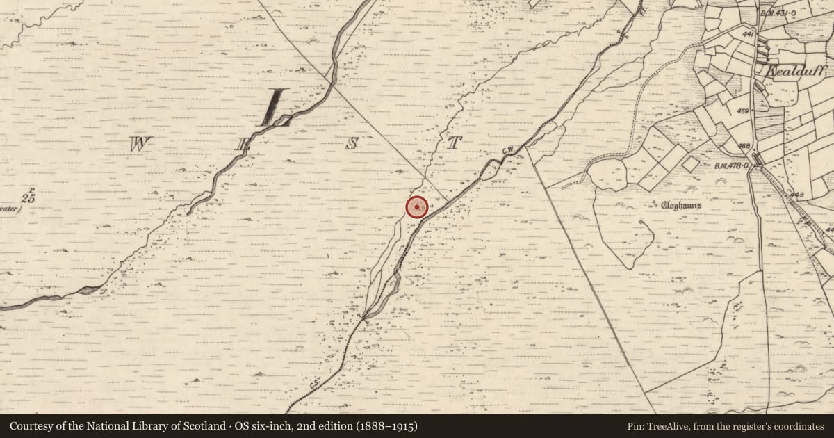 Ordnance Survey six-inch map, 2nd edition (1888–1915) covering the location of Rock art, Letter West, County Kerry, with a pin at the register's coordinates