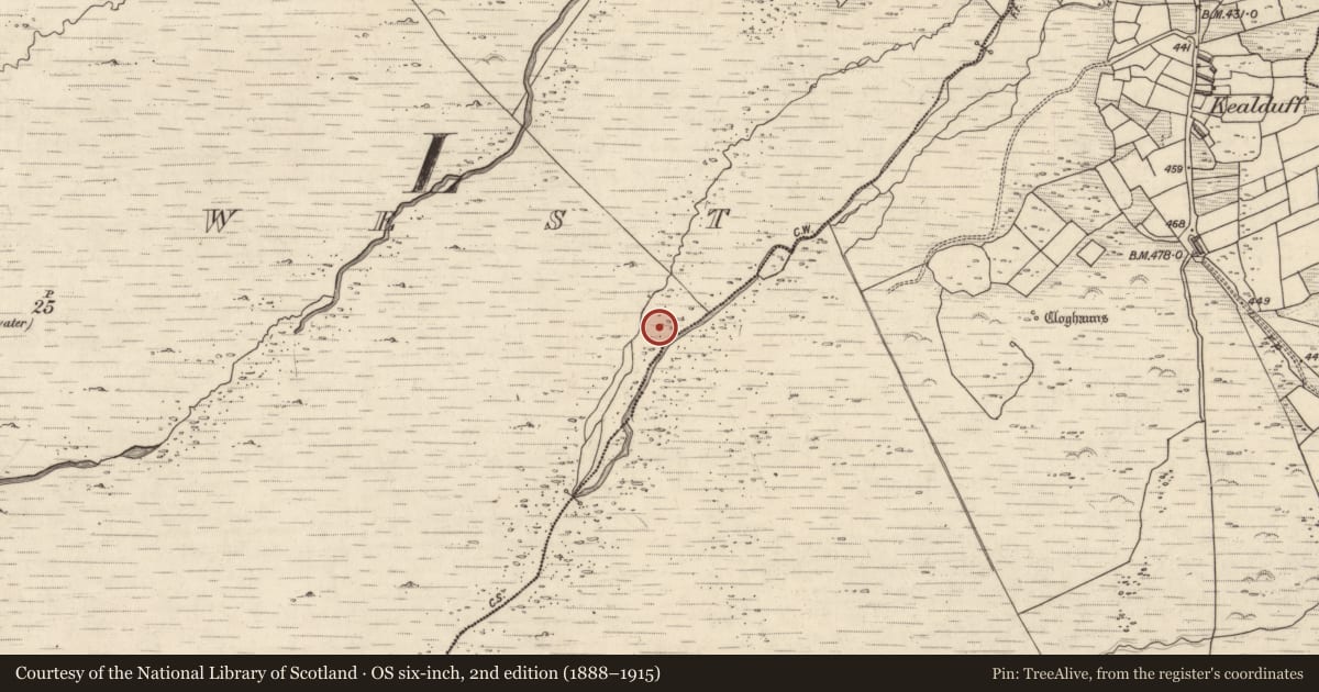Ordnance Survey six-inch map, 2nd edition (1888–1915) covering the location of Rock art, Letter West, County Kerry, with a pin at the register's coordinates
