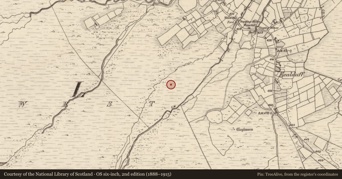 Ordnance Survey six-inch map, 2nd edition (1888–1915) covering the location of Rock art, Letter West, County Kerry, with a pin at the register's coordinates