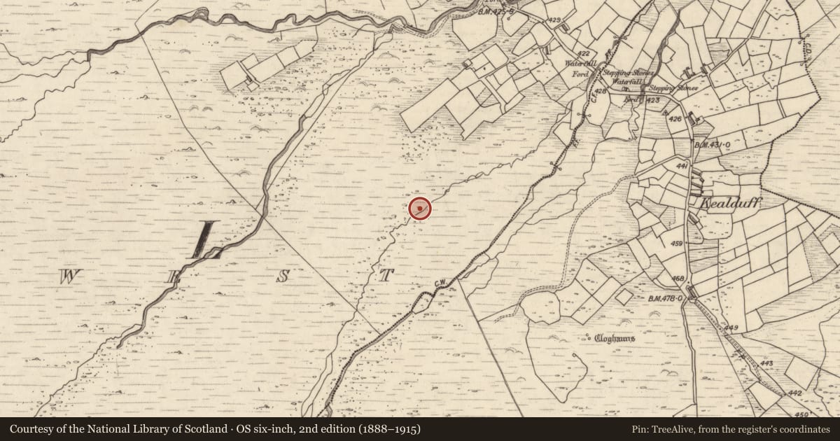 Ordnance Survey six-inch map, 2nd edition (1888–1915) covering the location of Rock art, Letter West, County Kerry, with a pin at the register's coordinates