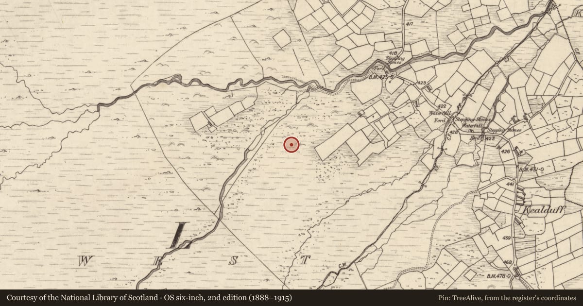 Ordnance Survey six-inch map, 2nd edition (1888–1915) covering the location of Rock art, Letter West, County Kerry, with a pin at the register's coordinates