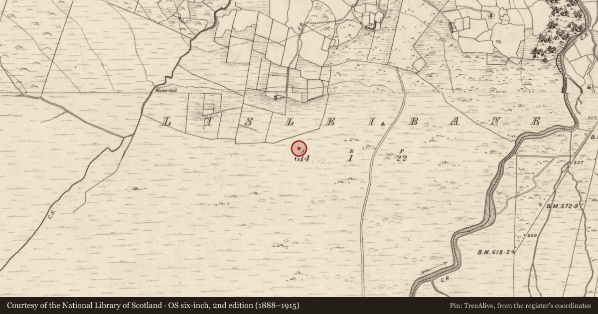 Ordnance Survey six-inch map, 2nd edition (1888–1915) covering the location of Hut site, Lisleibane, County Kerry, with a pin at the register's coordinates