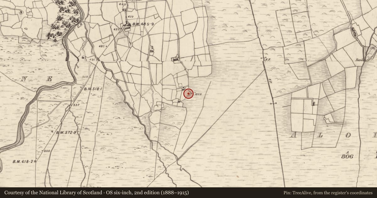 Ordnance Survey six-inch map, 2nd edition (1888–1915) covering the location of Souterrain, Meallis, County Kerry, with a pin at the register's coordinates