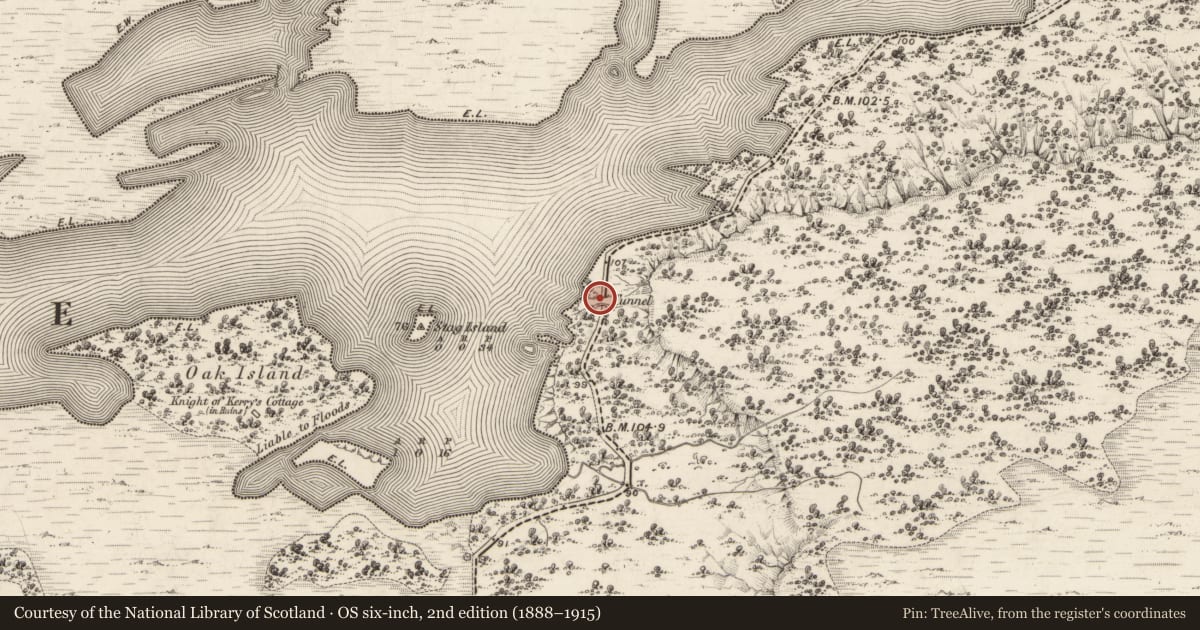 Ordnance Survey six-inch map, 2nd edition (1888–1915) covering the location of Tunnel, Gortroe, County Kerry, with a pin at the register's coordinates