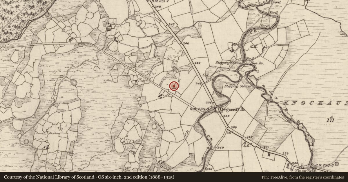Ordnance Survey six-inch map, 2nd edition (1888–1915) covering the location of Ringfort - rath, Coolies, County Kerry, with a pin at the register's coordinates