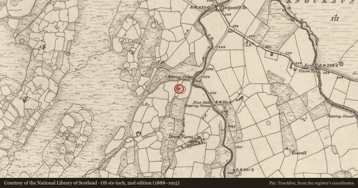 Ordnance Survey six-inch map, 2nd edition (1888–1915) covering the location of Ringfort - rath, Coolies, County Kerry, with a pin at the register's coordinates