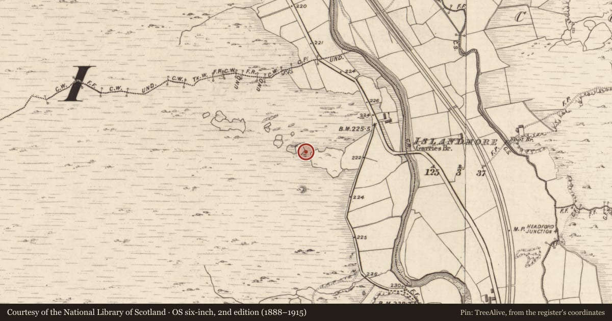 Ordnance Survey six-inch map, 2nd edition (1888–1915) covering the location of Hut site, Garries, County Kerry, with a pin at the register's coordinates