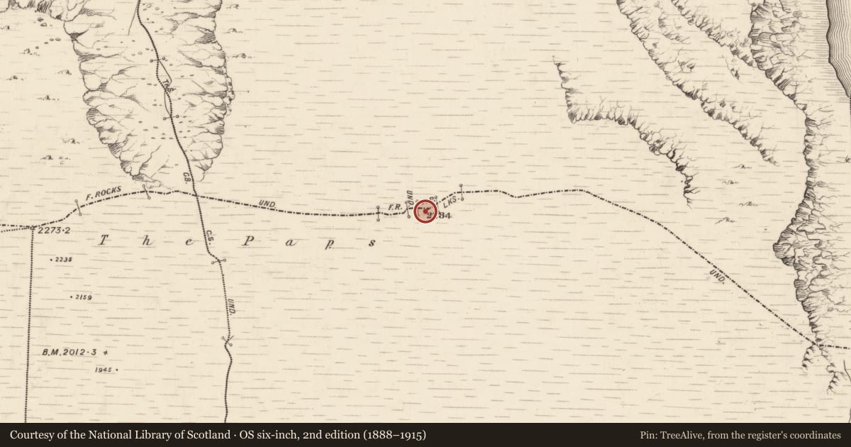 Ordnance Survey six-inch map, 2nd edition (1888–1915) covering the location of Cairn - unclassified, Derrynafinnia, Gortderrig, County Kerry, with a pin at the register's coordinates