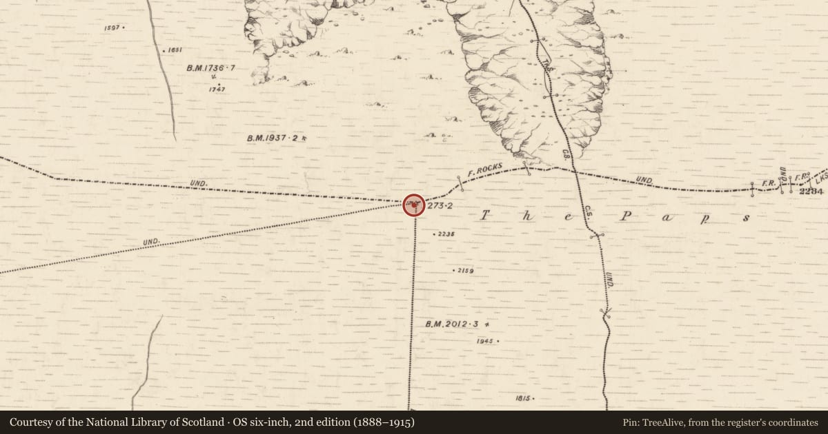 Ordnance Survey six-inch map, 2nd edition (1888–1915) covering the location of Cairn - unclassified, County Kerry, with a pin at the register's coordinates