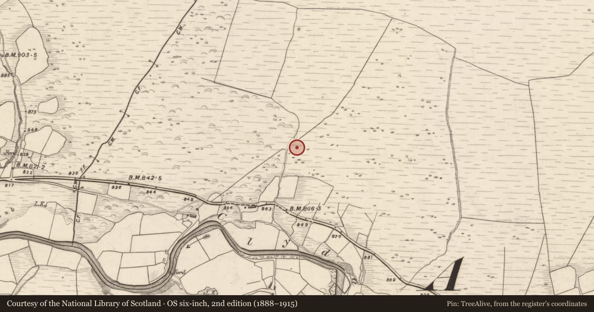 Ordnance Survey six-inch map, 2nd edition (1888–1915) covering the location of Enclosure, Knocknabro, County Kerry, with a pin at the register's coordinates
