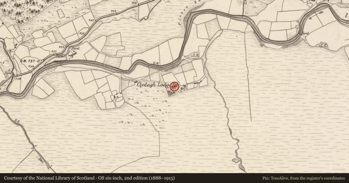 Ordnance Survey six-inch map, 2nd edition (1888–1915) covering the location of Country house, Glashacormick, County Kerry, with a pin at the register's coordinates