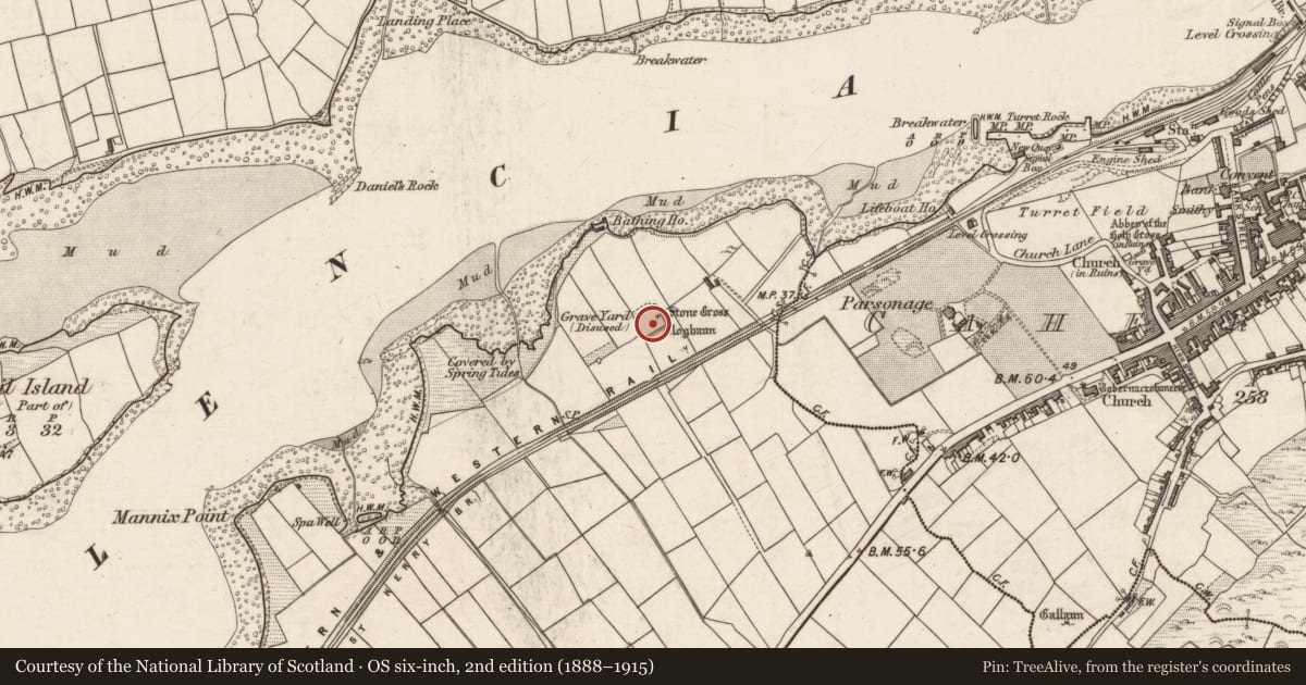 Ordnance Survey six-inch map, 2nd edition (1888–1915) covering the location of Hut site, Garranebane, County Kerry, with a pin at the register's coordinates