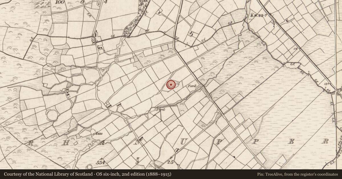Ordnance Survey six-inch map, 2nd edition (1888–1915) covering the location of Souterrain, Carhan Upper, County Kerry, with a pin at the register's coordinates