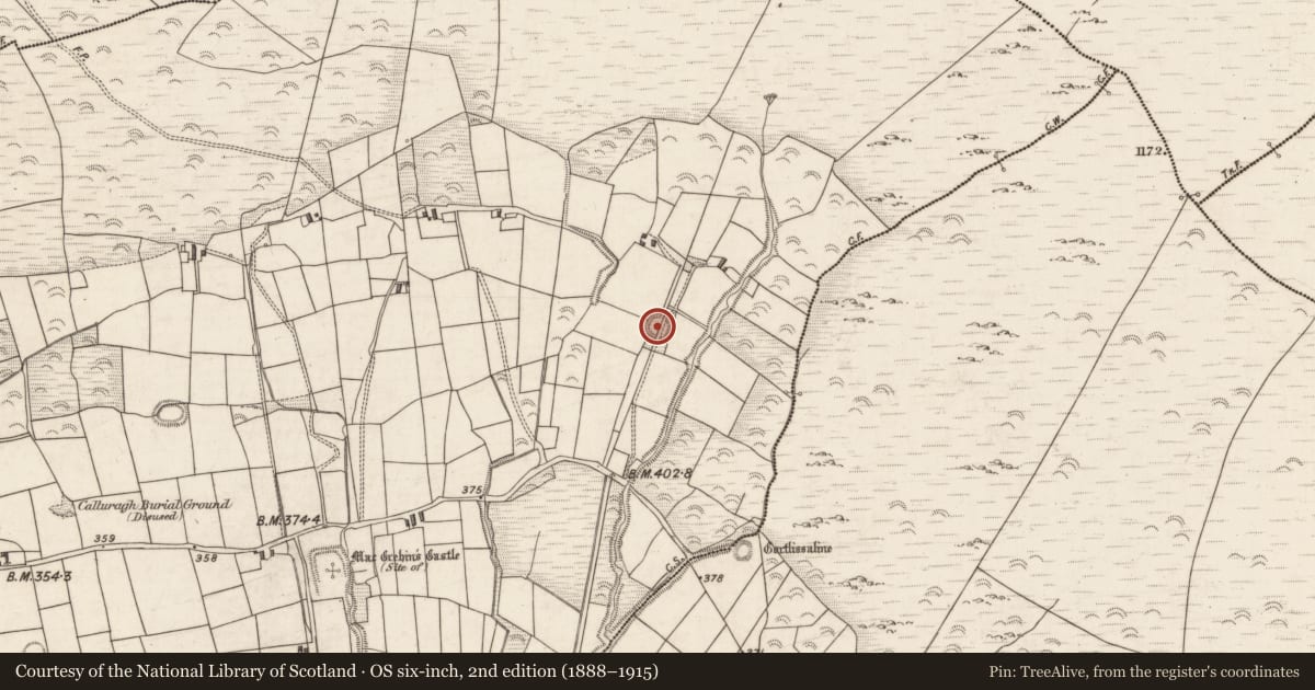 Ordnance Survey six-inch map, 2nd edition (1888–1915) covering the location of Ringfort - rath, Letter, County Kerry, with a pin at the register's coordinates
