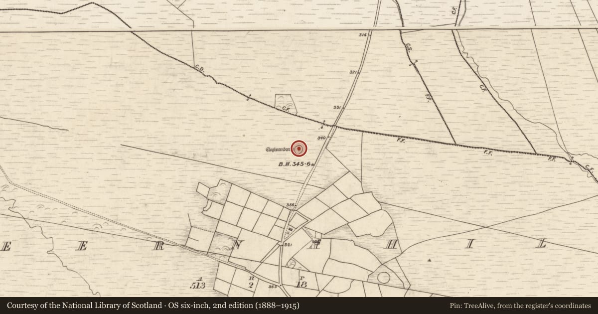 Ordnance Survey six-inch map, 2nd edition (1888–1915) covering the location of Hut site, Teernahila, County Kerry, with a pin at the register's coordinates