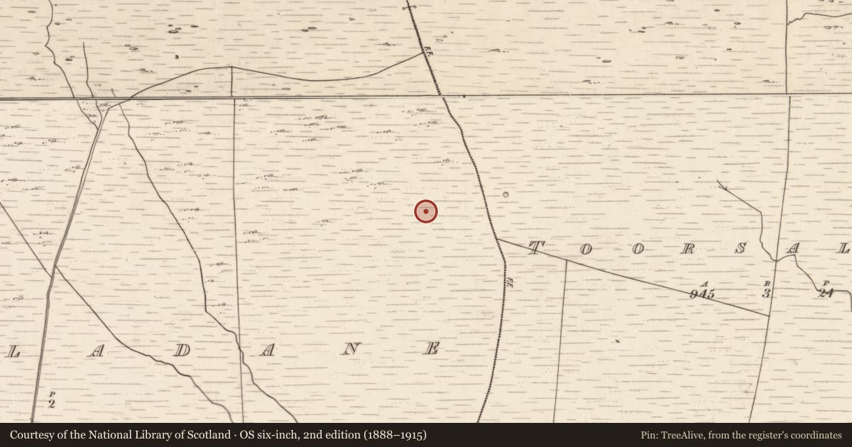 Ordnance Survey six-inch map, 2nd edition (1888–1915) covering the location of Hut site, Tuar An Chladáin, County Kerry, with a pin at the register's coordinates