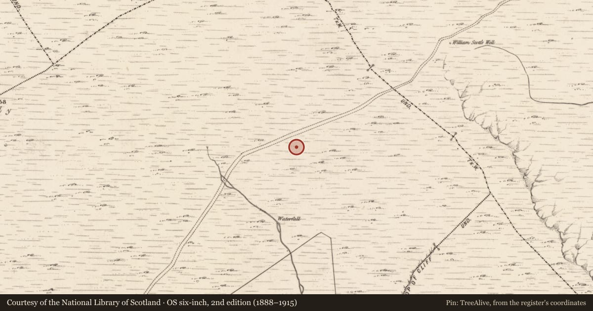 Ordnance Survey six-inch map, 2nd edition (1888–1915) covering the location of Hut site, Srón An Locháin, County Kerry, with a pin at the register's coordinates