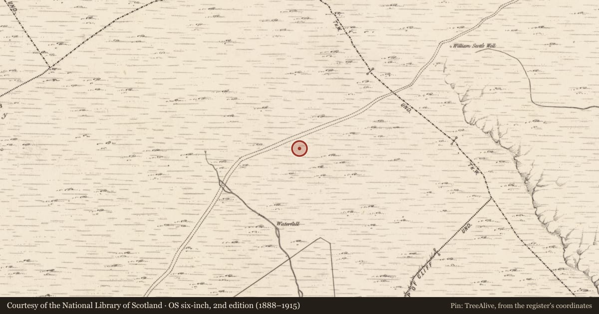 Ordnance Survey six-inch map, 2nd edition (1888–1915) covering the location of Hut site, Srón An Locháin, County Kerry, with a pin at the register's coordinates