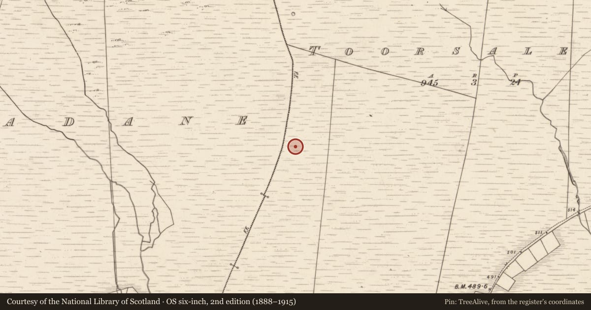 Ordnance Survey six-inch map, 2nd edition (1888–1915) covering the location of Fulacht fia, Tuar Sáilín, County Kerry, with a pin at the register's coordinates