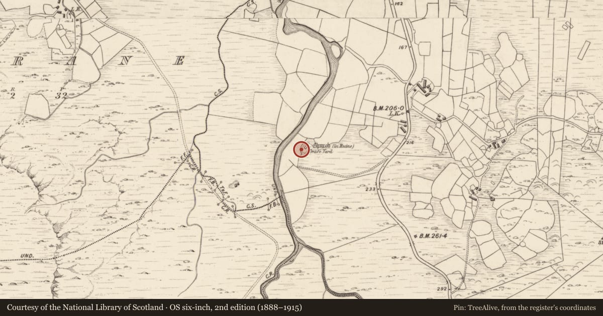 Ordnance Survey six-inch map, 2nd edition (1888–1915) covering the location of Cross-slab, Shronahiree More, County Kerry, with a pin at the register's coordinates