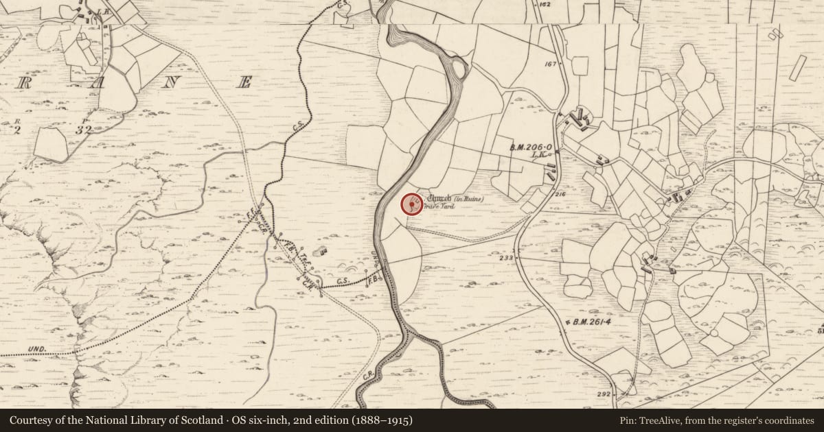 Ordnance Survey six-inch map, 2nd edition (1888–1915) covering the location of Cross-slab, Shronahiree More, County Kerry, with a pin at the register's coordinates