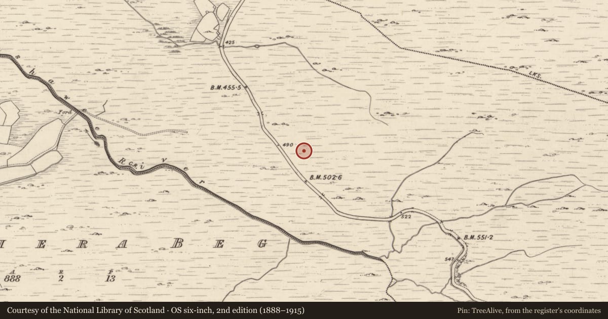 Ordnance Survey six-inch map, 2nd edition (1888–1915) covering the location of Hut site, Shronahiree More, County Kerry, with a pin at the register's coordinates