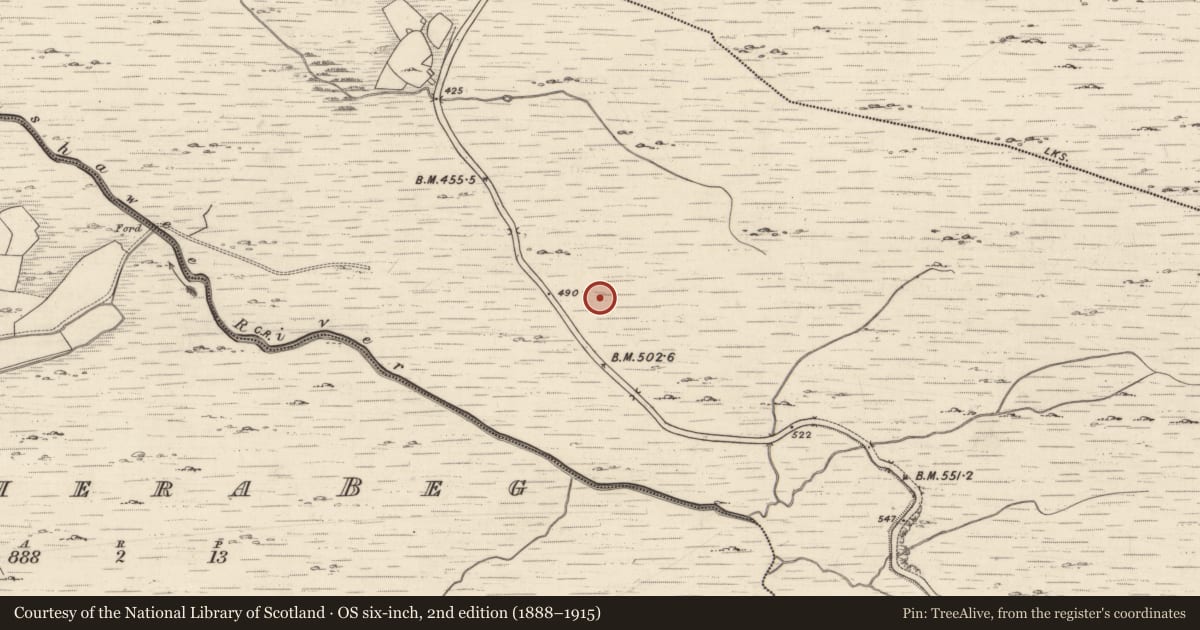 Ordnance Survey six-inch map, 2nd edition (1888–1915) covering the location of Enclosure, Shronahiree More, County Kerry, with a pin at the register's coordinates