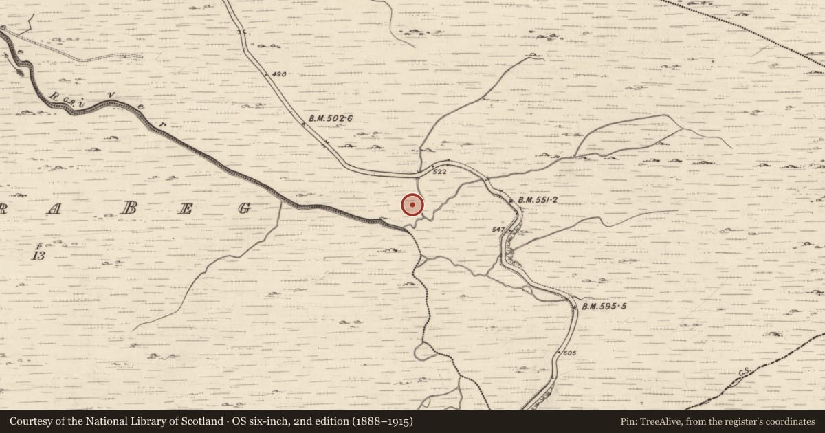 Ordnance Survey six-inch map, 2nd edition (1888–1915) covering the location of Enclosure, Shronahiree More, County Kerry, with a pin at the register's coordinates