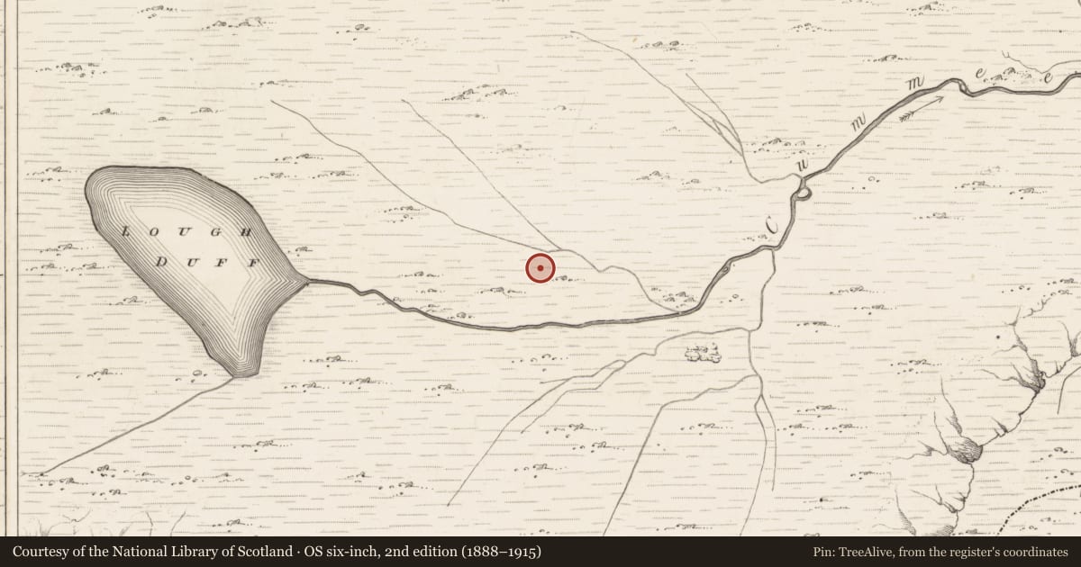 Ordnance Survey six-inch map, 2nd edition (1888–1915) covering the location of Hut site, Bunbinnia, County Kerry, with a pin at the register's coordinates