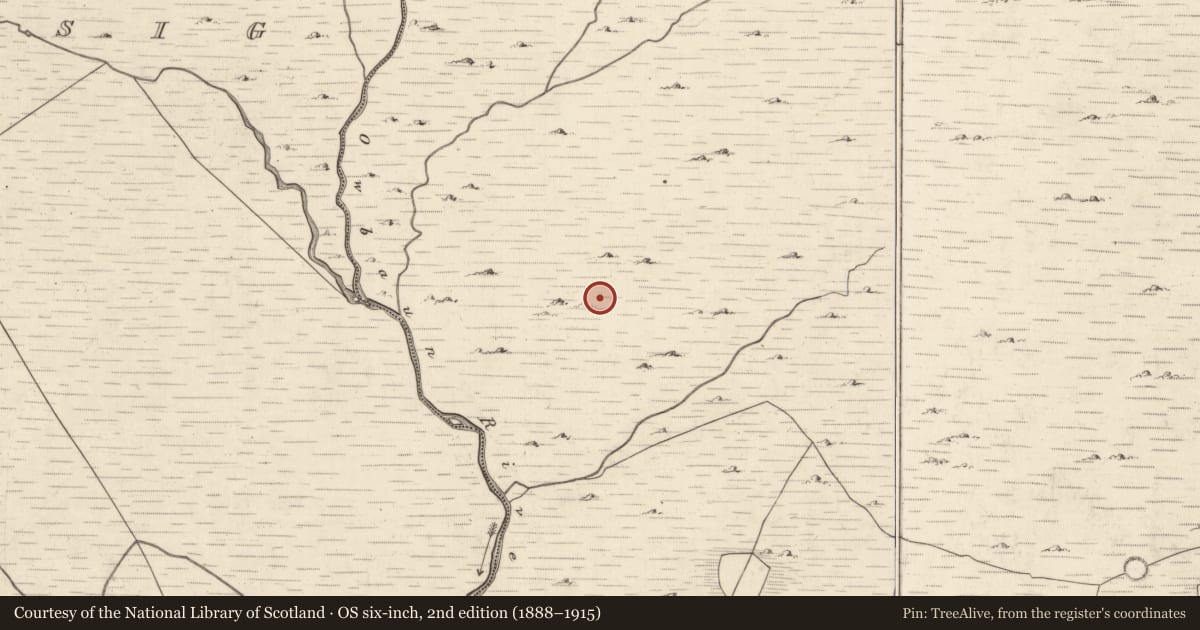 Ordnance Survey six-inch map, 2nd edition (1888–1915) covering the location of Field boundary, Mangerton, County Kerry, with a pin at the register's coordinates